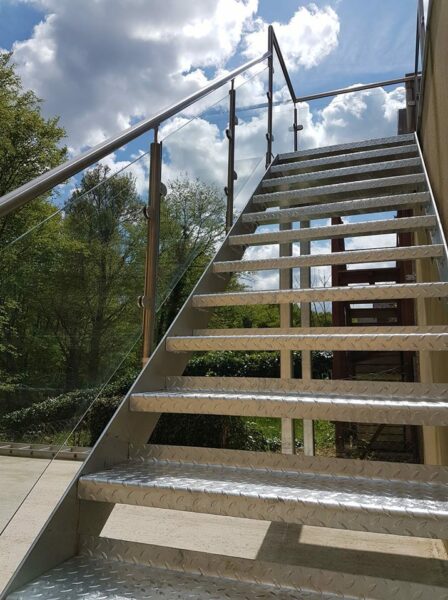 glass balustrade staircase - outside