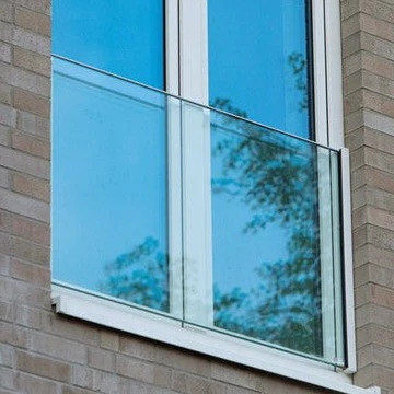 Toughened Laminate Glass Juliet Balcony & SkyForce Side Mount System (Aluminium, Anodised)
