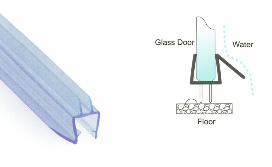 1,000mm Translucent Glass to Floor Seals