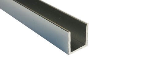 1,250mm Electro Polished Aluminium Glazing Channels up to 12mm Glass