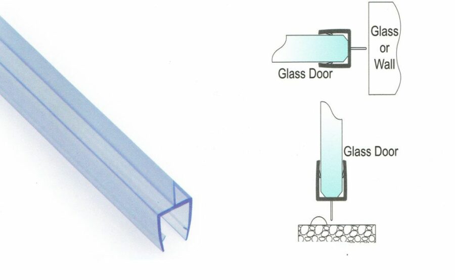 2,400mm Translucent Glass Seals for 10mm Glass