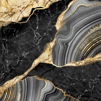 Black, Grey, and Gold Marble