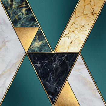 Green & Gold Geometric Marble